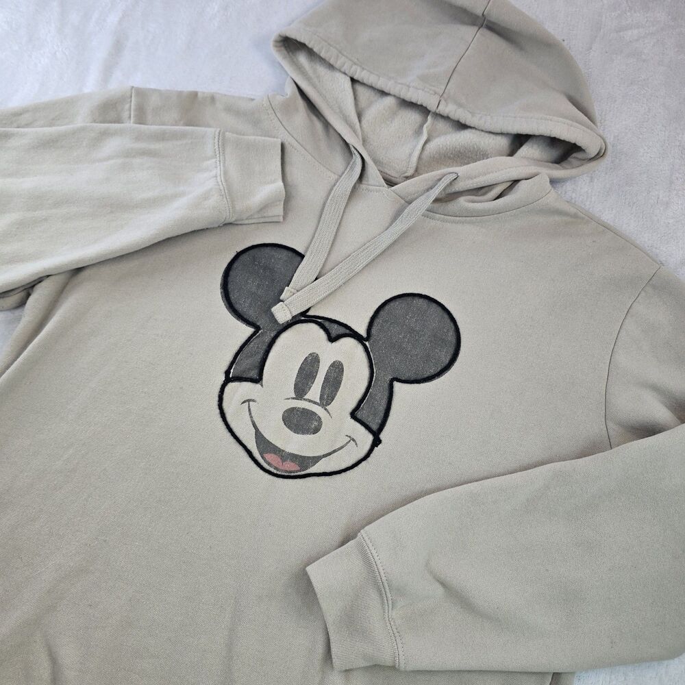 Walt Disney Mickey Mouse Hoodie Sweatshirt Womens Large Brown Classic Logo